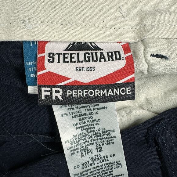 Steelguard FR Performance Cargo Pants Mens 42x30 Navy Flame Resistant Workwear - Picture 3 of 12